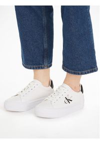 Calvin Klein Jeans Sneakersy Bold Vulc Flatform Laceup Lth Wn YW0YW00821 Biały. Kolor: biały. Materiał: skóra #5