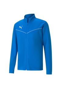 Bluza męska Puma teamRISE Training Poly Jacket niebieska. Kolor: biały, wielokolorowy, niebieski. Materiał: poliester