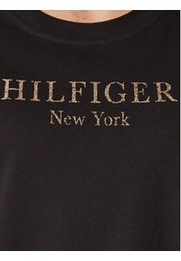 TOMMY HILFIGER - Tommy Hilfiger T-Shirt Foil WW0WW37194 Czarny Regular Fit. Kolor: czarny. Materiał: bawełna