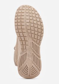 Renee - Ciemnobeżowe Buty Sportowe na Platformie ze Sznurowaniem Adelmarie. Okazja: na co dzień. Kolor: beżowy. Materiał: jeans, dresówka. Obcas: na platformie #6