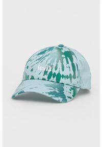 Levi's® - Levi's czapka bawełniana kolor turkusowy wzorzysta. Kolor: turkusowy. Materiał: bawełna. Styl: biznesowy