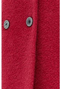 Pennyblack Płaszcz damski kolor bordowy przejściowy dwurzędowy. Kolor: czerwony. Materiał: materiał. Wzór: gładki. Styl: klasyczny #2