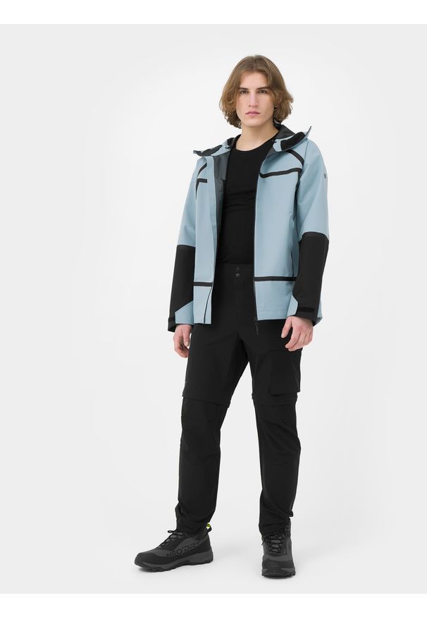 4f - Kurtka trekkingowa membrana 10000 męska. Kolor: niebieski. Materiał: hardshell, polar, softshell, tkanina