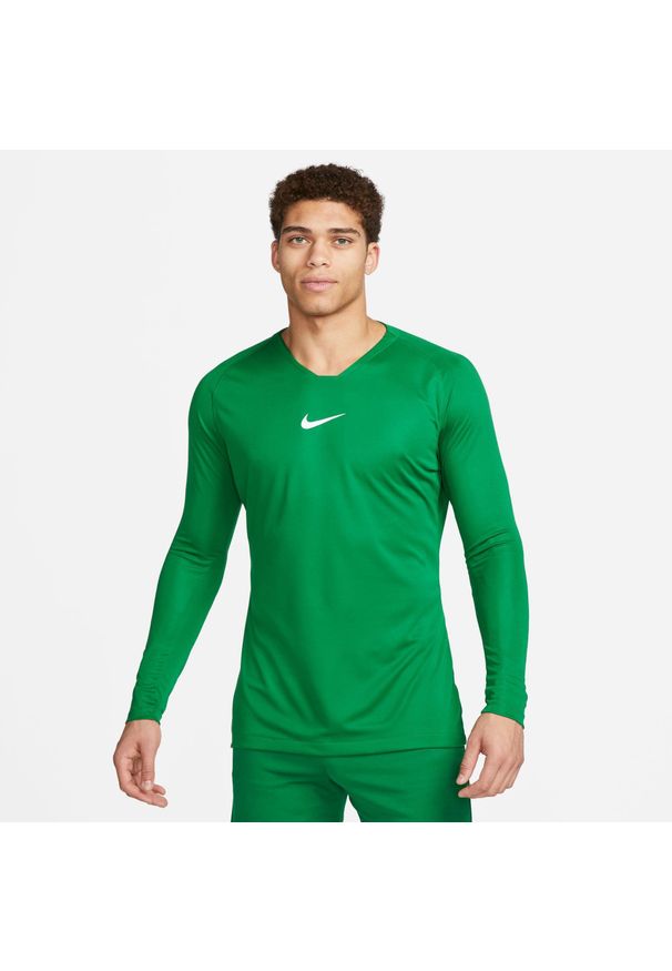 Koszulka piłkarska męska Nike Dry Park First Layer. Kolor: zielony. Długość rękawa: długi rękaw. Długość: długie. Sport: piłka nożna