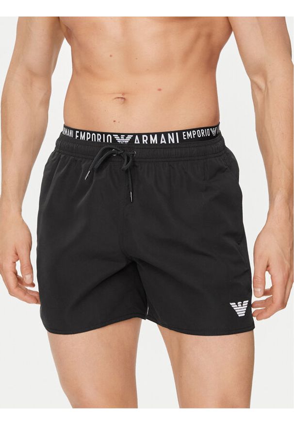 Emporio Armani Underwear Szorty kąpielowe 211740 4R432 00020 Czarny Regular Fit. Kolor: czarny. Materiał: syntetyk