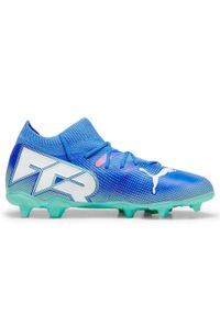 Buty Piłkarskie Puma Future 7 Match Fg/Ag Jr Dzieci. Zapięcie: sznurówki. Kolor: wielokolorowy, niebieski, zielony. Materiał: materiał. Szerokość cholewki: normalna. Sport: piłka nożna