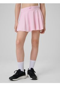 4f - 4F Spódniczka sportowa szybkoschnąca dziewczęca - różowa 158/164 (12-14 lat). Okazja: na co dzień. Kolor: różowy. Materiał: syntetyk, skóra, włókno, dzianina, materiał. Sezon: lato. Styl: sportowy #2