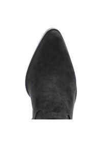 Czarne Botki S.Barski Damskie Modne Buty Na Obcasie. Okazja: na co dzień. Kolor: czarny. Materiał: materiał. Szerokość cholewki: normalna. Obcas: na obcasie. Styl: casual, street, elegancki, boho. Wysokość obcasa: średni