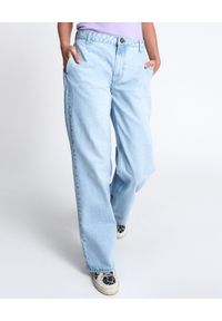 ONETEASPOON - Spodnie jeansowe z szeroką nogawką. Kolor: niebieski. Wzór: aplikacja