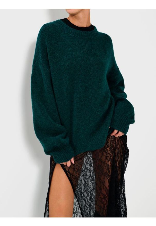 Sinsay - Sweter basic - zielony. Kolor: zielony