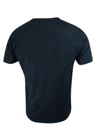 Brave Soul - T-Shirt (Koszulka) Granatowy Bez Nadruku, Okrągły Dekolt, Postrzępione Brzegi -BRAVE SOUL- Męski. Okazja: na co dzień. Kolor: niebieski. Materiał: bawełna. Styl: casual #2