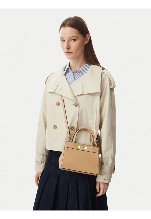 TOMMY HILFIGER - Tommy Hilfiger Torebka Th Modern Mini Satchel AW0AW18726 Brązowy jasny. Kolor: brązowy. Materiał: skórzane