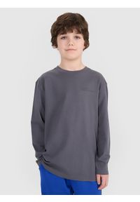 4f - 4F Longsleeve oversize z nadrukiem chłopięcy - granatowy 164 (13-14 lat). Okazja: na co dzień. Kolor: niebieski. Materiał: bawełna, tkanina, jersey. Długość rękawa: długi rękaw. Długość: długie. Wzór: nadruk. Sezon: lato. Styl: klasyczny, elegancki, sportowy, casual