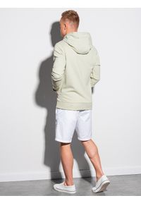 Ombre Clothing - Bluza męska z kapturem - jasnomiętowa B1147 - XL. Typ kołnierza: kaptur. Kolor: miętowy. Materiał: bawełna. Styl: klasyczny