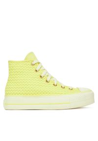 Converse Trampki Chuck Taylor All Star Lift Platform Knit A14967C Żółty. Kolor: żółty. Materiał: materiał. Obcas: na platformie