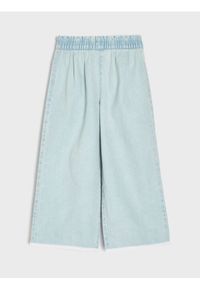 Sinsay - Jeansy wide leg z efektem sprania - niebieski. Kolor: niebieski #1