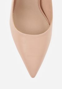Renee - Beżowe Eleganckie Szpilki Slingback VICES z Wkładką ze Skóry Naturalnej Madede. Okazja: na randkę, na wesele, na ślub cywilny, na imprezę. Nosek buta: szpiczasty. Zapięcie: pasek. Kolor: beżowy. Materiał: skóra. Obcas: na szpilce. Styl: elegancki #4