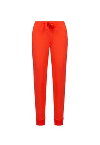 Deha - Spodnie DEHA ESSENTIAL. Kolor: czerwony, pomarańczowy, wielokolorowy. Materiał: skóra, elastan, bawełna, tkanina. Wzór: aplikacja, gładki #1