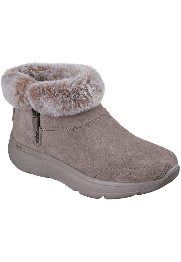 skechers - Buty damskie Skechers On the go Encore Snow cappe. Kolor: szary. Materiał: zamsz, materiał