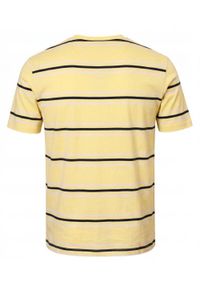 Bawełniana Koszulka Polo w Paski - Pako Jeans - Żółta. Okazja: na co dzień. Typ kołnierza: polo. Kolor: żółty, wielokolorowy, złoty. Materiał: bawełna. Wzór: prążki, paski. Styl: casual #4