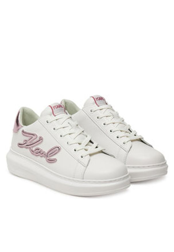 Karl Lagerfeld - KARL LAGERFELD Sneakersy Kapri KL62511A Biały. Kolor: biały. Materiał: skóra