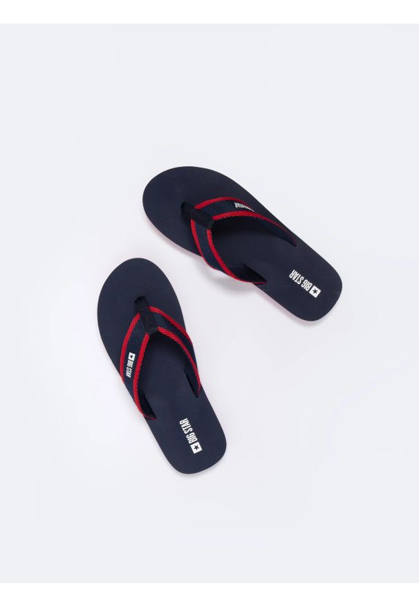 Big-Star - Japonki męskie granatowe NN174623 403. Okazja: na plażę, na co dzień. Kolor: niebieski. Materiał: materiał. Sezon: lato. Styl: casual
