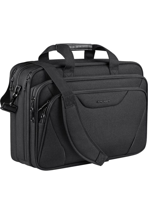 Torba KROSER KROSER Biznesowa torba na laptopa 17,3" wodoodporna duża teczka na ramię. Styl: biznesowy