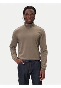 Hugo - HUGO Golf Daporollo 50547372 Beżowy Regular Fit. Typ kołnierza: golf. Kolor: beżowy. Materiał: bawełna #1