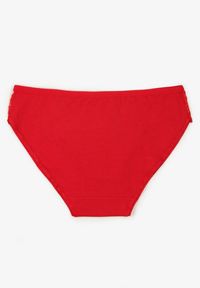 Renee - Czerwone Bawełniane Majtki Figi o Klasycznym Fasonie Venalice. Kolor: czerwony. Materiał: bawełna. Wzór: aplikacja #2