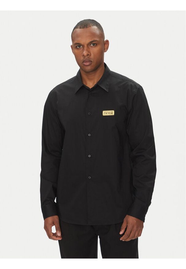 Versace Jeans Couture Koszula 78GALYR1 Czarny Slim Fit. Kolor: czarny. Materiał: bawełna