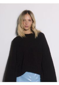 Reserved - Sweter z dodatkiem wełny - ciemnobrązowy. Kolor: brązowy. Materiał: wełna #1