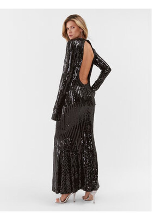 ROTATE Sukienka wieczorowa Sequin 111349100 Czarny Slim Fit. Kolor: czarny. Materiał: syntetyk. Styl: wizytowy
