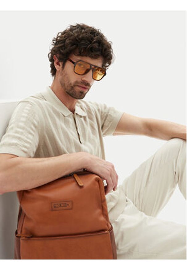 Jack & Jones - Jack&Jones Okulary przeciwsłoneczne Jackay 12273558 Brązowy. Kolor: brązowy