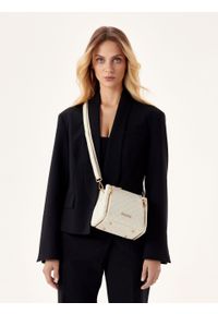 Kazar - Skórzana torebka zdobiona printem i suwakami. Wzór: nadruk, aplikacja. Materiał: skórzane. Styl: casual #2