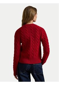 Polo Ralph Lauren Kardigan 211972104013 Czerwony Slim Fit. Typ kołnierza: polo. Kolor: czerwony. Materiał: wełna #3
