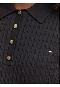 TOMMY HILFIGER - Tommy Hilfiger Polo WW0WW41474 Czarny Regular Fit. Typ kołnierza: polo. Kolor: czarny. Materiał: bawełna #5