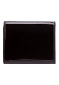 Wittchen - Damski portfel ze skóry lakierowany średni. Kolor: czarny. Materiał: skóra, lakier. Wzór: aplikacja #2