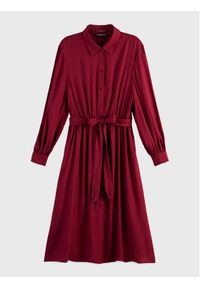 Scotch & Soda Sukienka koszulowa 168917 Bordowy Regular Fit. Kolor: czerwony. Materiał: wiskoza. Typ sukienki: koszulowe