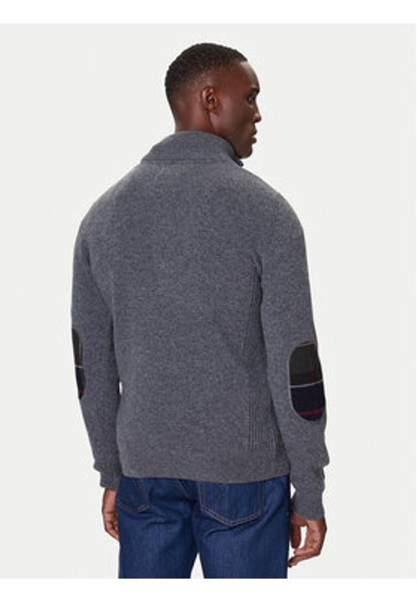 Barbour Sweter Holden MKN0837GY53 Szary Regular Fit. Kolor: szary. Materiał: wełna