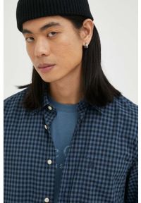 Marc O'Polo koszula bawełniana męska kolor szary regular z kołnierzykiem klasycznym. Typ kołnierza: kołnierzyk klasyczny, polo. Kolor: szary. Materiał: bawełna. Styl: klasyczny #5