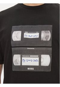 BOSS - Boss T-Shirt TeRetroLeo 50510021 Czarny Regular Fit. Kolor: czarny. Materiał: bawełna. Styl: retro
