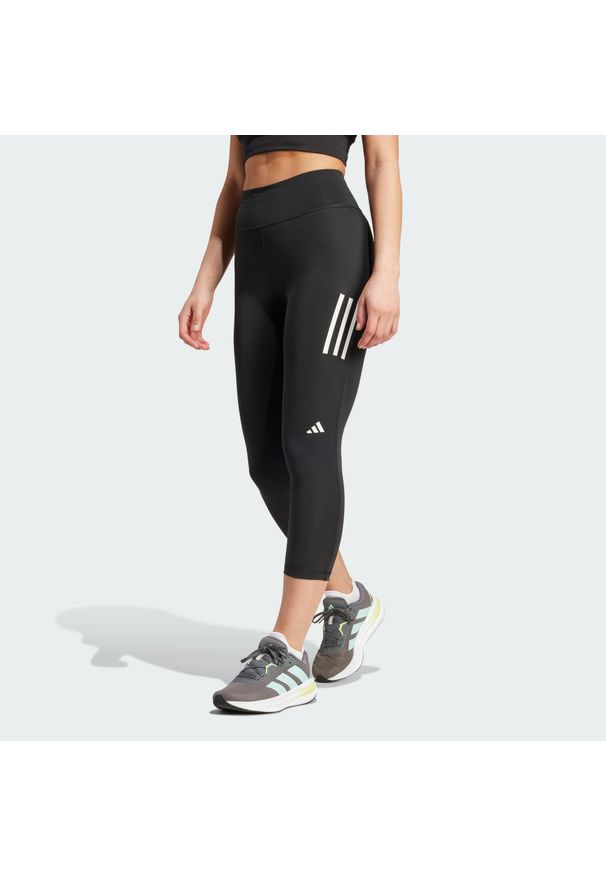 Adidas - Legginsy Own the Run 3/4. Kolor: czarny. Materiał: materiał. Sport: bieganie