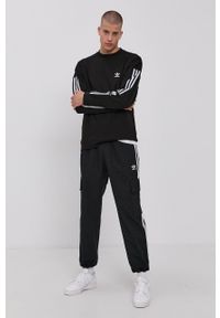 adidas Originals Spodnie męskie kolor czarny z aplikacją. Kolor: czarny. Materiał: bawełna. Wzór: aplikacja