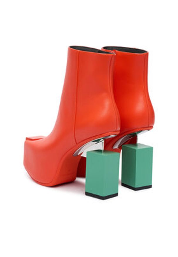 United Nude Botki Cubist Bootie 1094383616 Pomarańczowy. Kolor: pomarańczowy. Materiał: skóra