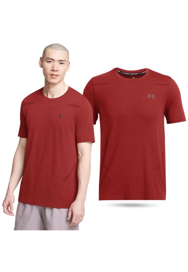 Koszulka fitness męska Under Armour t-shirt sportowy z krótkim rękawem. Kolor: czerwony. Długość rękawa: krótki rękaw. Długość: krótkie. Sport: fitness