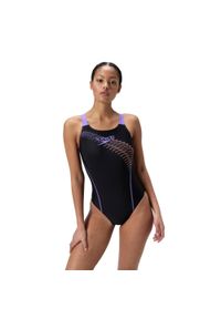 Strój kąpielowy jednoczęściowy damski na basen Speedo Logo Medalist. Kolor: fioletowy, pomarańczowy, wielokolorowy, czarny