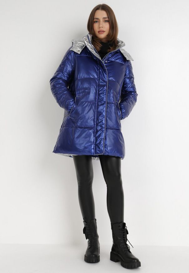 Born2be - Niebieska Kurtka Pronassa. Okazja: na co dzień. Kolor: niebieski. Materiał: jeans, tkanina. Styl: casual