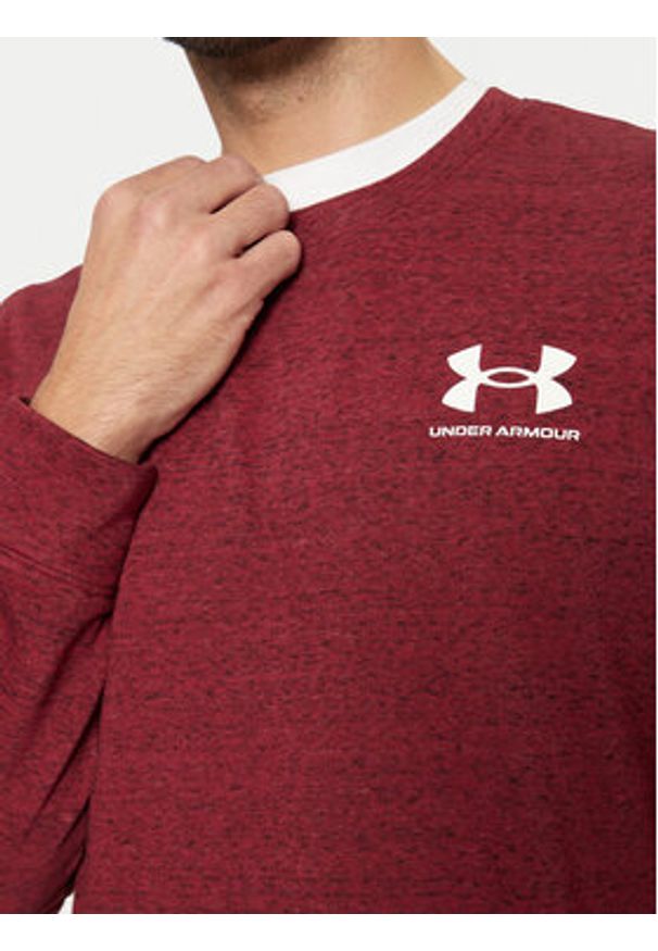 Under Armour Bluza Ua Rival Terry 1370404 Bordowy Relaxed Fit. Kolor: czerwony. Materiał: bawełna