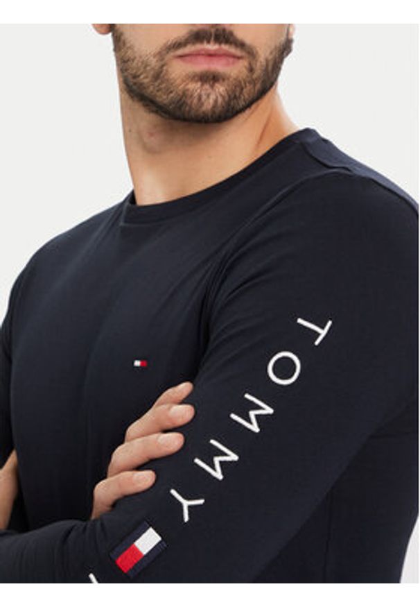 TOMMY HILFIGER - Tommy Hilfiger Longsleeve Logo MW0MW09096 Granatowy Regular Fit. Kolor: niebieski. Materiał: bawełna. Długość rękawa: długi rękaw