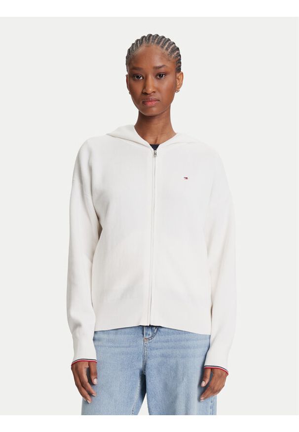 TOMMY HILFIGER - Tommy Hilfiger Kardigan WW0WW42018 Écru Regular Fit. Materiał: bawełna